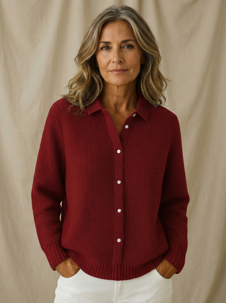 Elaine - Cárdigan Clásico de Punto con Botones